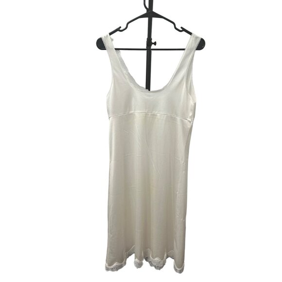 Vintage Sears Ivory Nylon Lace Slip Dress Size 36 - Picture 2 of 8